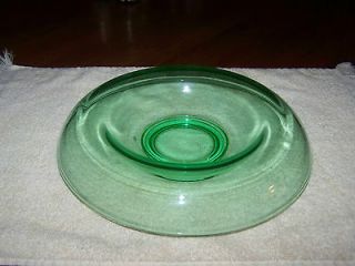 Vintage Green Depression Glass Console Bowl Rolled Edge