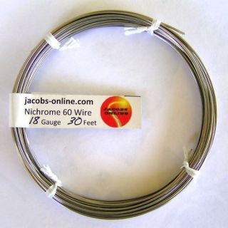 Nichrome resistance wire, 18 AWG (gage), 30 feet, foam cutting 
