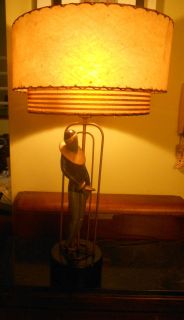 Vintage Art Deco Chalkware Statue Sculpture Table Lamp Woman Figure 