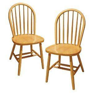 Winsome Wood Windsor Chairs, Natural, Set of 2 Dining Kitchen 