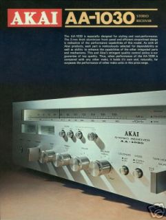 Akai AA 1030 Stereo Receiver Brochure 1970s