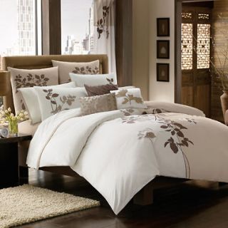 New KAS Australia DUSK King Duvet Cover Brown Taupe Embroidery 100% 