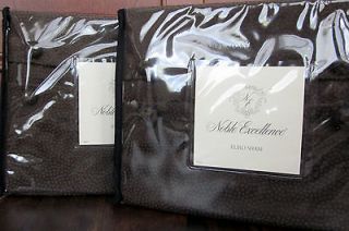 Two (2) Noble Excellence CHERRY BLOSSOM Chocolate Brown Euro Pillow 