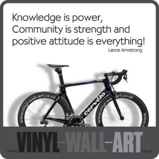   Lance Armstrong Knowledge Is Power Motivational Quote   Vinyl Wall Art
