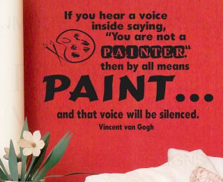   Art Sticker Quote Vinyl Lettering Letter Design Van Gogh Painting S34