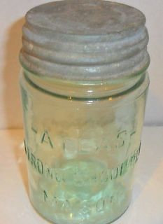 Rare Vintage Atlas Strong Shoulder Mason Pint Green Canning Jar