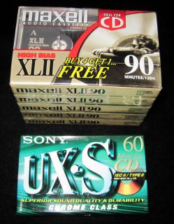   Memorex SLII 90 and 1 Sony UX S 60 Chrome Class Cassette Tapes NIP