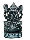 Carved Ganesha Statue Hindu God Ganesh Stone Sculpture Sitting Over 
