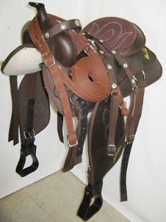 WESTERN SYNTHETIC CORDURA SADDLE PKG BROWN 15 SUEDE LEATHER SEAT 