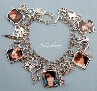   Beliebe​r♥Baby♥Blue♥Ph​oto Picture Image Charm Bracelet Gift