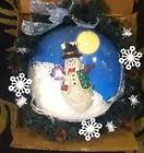 Inflatable Snowman w Snow Blowing Snow Wreath Lighted