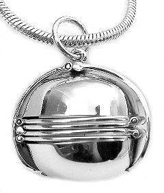 Large and Heavy Sterling Silver 4 Panel Photo Ball Locket Pendant