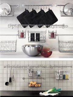 IKEA steel rail 39 towel rack pot pan utensil cutlery caddy holder 