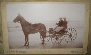 Antique Photograph Old Orchard Beach Me Dapper Dudes/Horse & Buggy on 