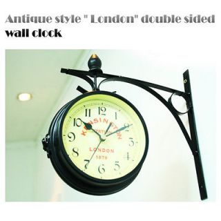   Style London Interior Double Sided Wall Clock Home Office Decor