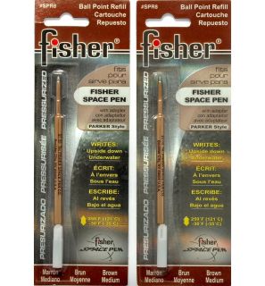 Two Fisher Space Pens Brown Ink Refills / #SPR8
