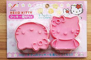 Hello Kitty cookie cutter mold with stamps