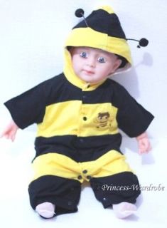 Baby Infant Yellow Bumble Bee Halloween Costume NB 18M