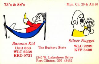 vintage CB radio QSL postcard banana hammock jeweler comic 1970s Port 