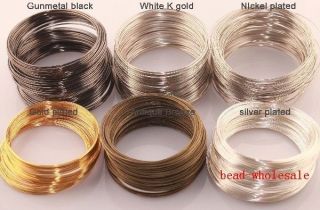   Plated Memory Steel Wire For Cuff Bangle Bracelet 0.6mm U Pick Color