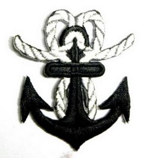 I0086 Free Ship Anchor Marine Rope Sew or Iron On Patch 2 Embroidered 