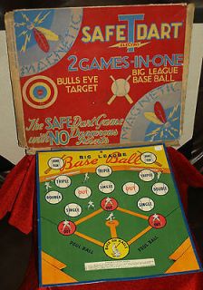   Vintage 50s Tin Big League Baseball Game W/ Damaged Original Box