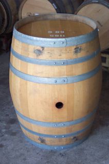 Used Solid Oak Wine Barrel Stained & Sealed for Display