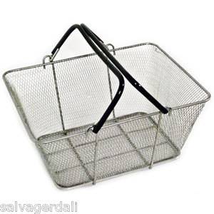 Large CLEAR Wire Mesh Store Shopping Baskets Wire Mesh Lot Of 12 New