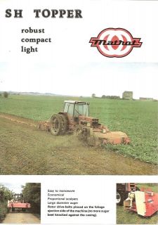 Farm Equipment Brochure   Matrot   SH Topper   Sugar Beet Harvester 