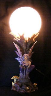 Tree Nymph Fairy Desk Lamp Globe Light Statue w/ Tattoo