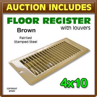 Floor Register 4x10   Brown Metal   RV Mobile Home