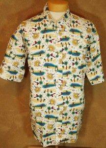BIMINI BAY OUTFITTERS, S/STROPICAL PRINT, sz XL, EXC