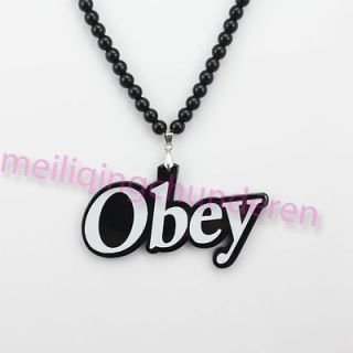 Good Quality Obey Pendants Acrylic Rosary Bead Necklaces 1pcs