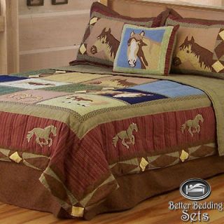  Kid Horse Pony Western Quilt Teen Bedding Set Twin Full Queen Size
