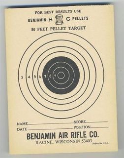 Benjamin Air Rifle Targets Pad of 5 New Targets H C Pellets Racine 