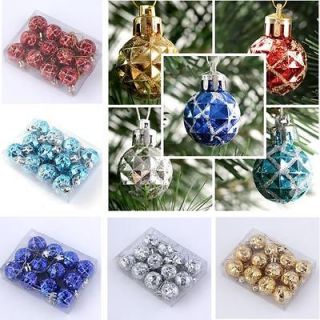 12pcs Festive Faceted Beads Christmas Tree Decorations Hanging 
