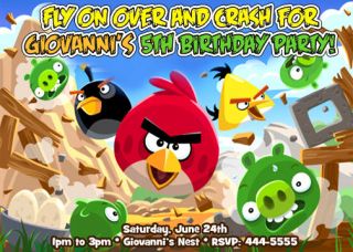 ANGRY BIRDS BIRTHDAY PARTY INVITATIONS & PARTY FAVORS