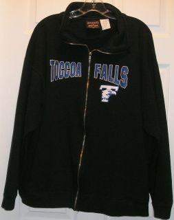 Womens Black Coat, Toccoa Falls College Jacket, Black Fleece Zip 