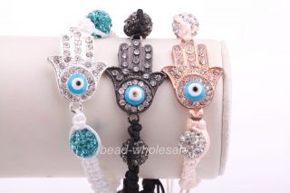   silver/black/copper plated Evil Eye Charm Hand crystal ball Bracelet