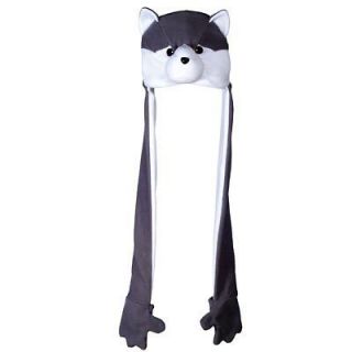 Panda Penguin Husky Black Bear Wolf Animal Hat with Scarf 38