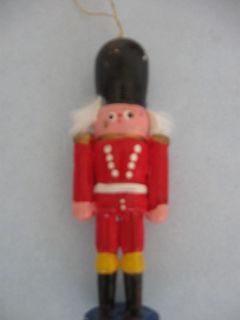  soldier on stand Christmas tree ornament red costume black hat & boots