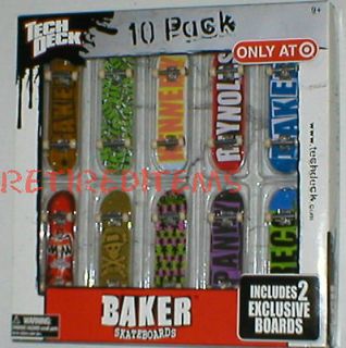 Baker RARE SEALED c2008 10 Pack Tech Deck 96mm Fingerboard Skateboard 