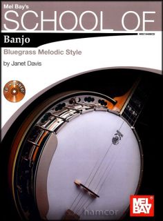 School of Banjo Bluegrass Melodic Style Janet Davis 5 String TAB Book 