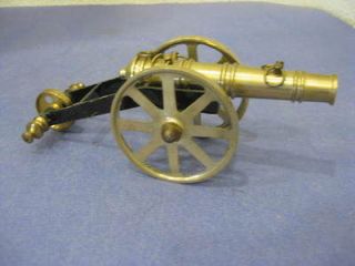 Vtg Civil War Replica Miniature Brass Turned Canon