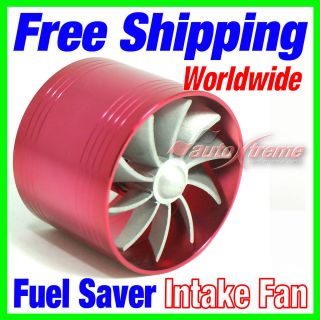 SUPERCHARGER Turbonator AIR INTAKE Fuel Saver Fan RED