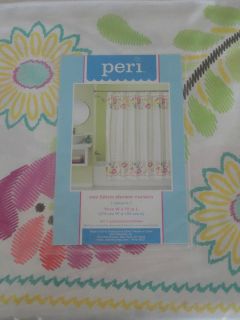 Peri Multi Bright Floral Shower Curtain NEW Yellow Blue