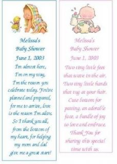   BABY SHOWER / BAPTISM FAVORS~25 BOOKMARKS~CUTE! PERSONALIZED FOR YOU
