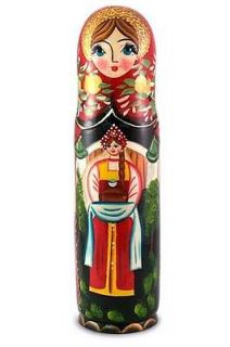 Wine Bottle Holder/ Nesting Doll Welcome 0.5 liters. Painting on 