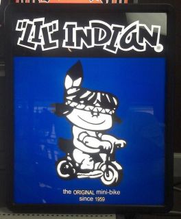 LIL Indian Mini Bike 20 x 16 Light Box Sign   Blue