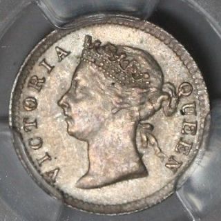 1901 PCGS MS 62 (SHIELD) HONG KONG silver 5 cents BU (VICTORIA LAST 
